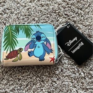 Disney Stitch Summer Beach Loungefly Wallet NWT